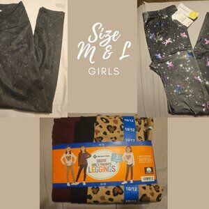 LOT OF FIVE (5) Girls Leggings, size M/L 10/12 and 12/14 NWT